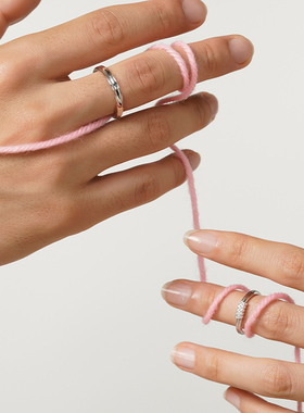 I Do&Co.情意绵绵情侣对戒 S925银戒指一对小众圣诞礼物送男女友