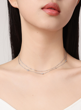 I Do&Co.星光点点项链女生叠链小众轻奢高级银锁骨链礼物