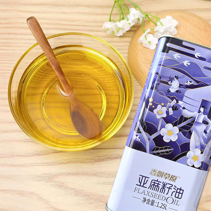 香飘草原亚麻籽油礼盒装内蒙古原产地一级冷榨月子油宝宝辅食油