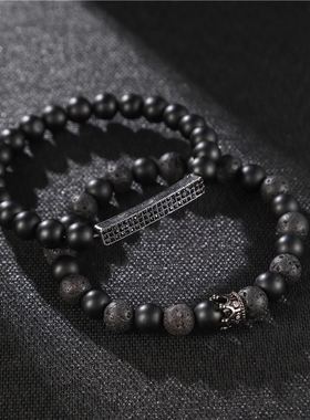 Bracelets Party men mens set punk Steel Bracelet Beaded