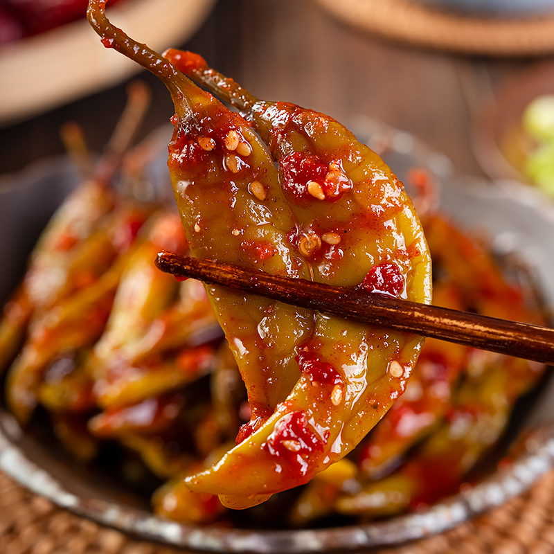 朝百农延边朝鲜族美人椒200g/袋韩式辣椒咸菜韩国泡菜即食下饭菜-图1