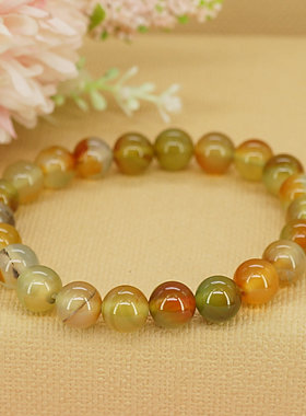 小清新玛瑙弹力绳手链女