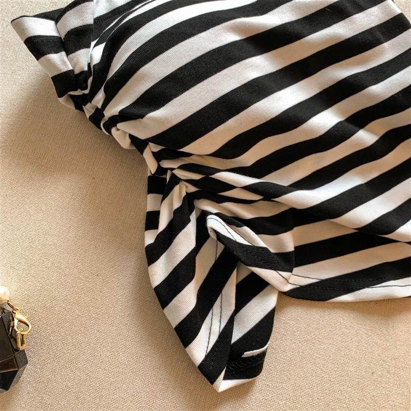 甜辣妹撞色条纹抹胸背心女夏款外穿胸垫一体裹胸纯欲卡腰无袖上衣,淘宝优惠券,粉丝福利购,淘宝优惠卷