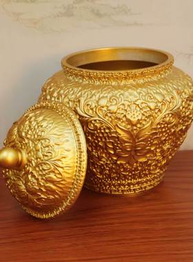 黄铜将军茶叶罐储物罐高档精品礼