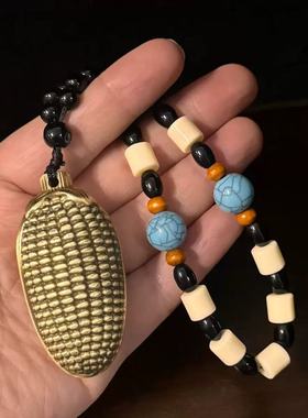 黄铜金玉满堂玉米手把件工艺礼品