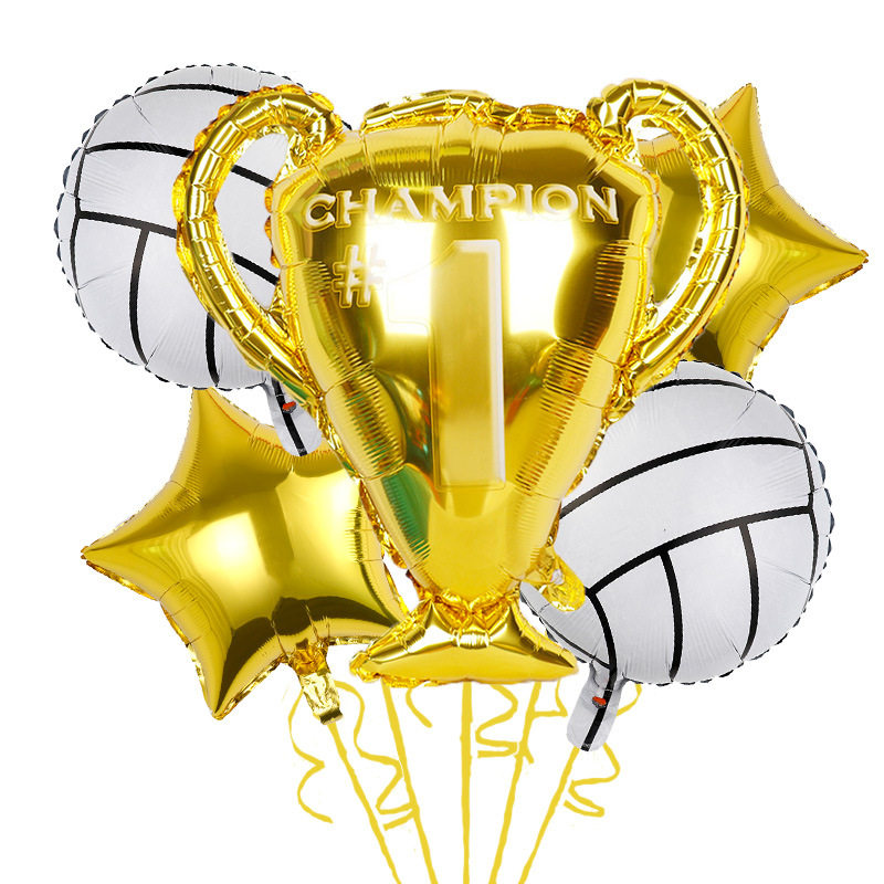 金色奖杯气球套装足球蓝球排球运动主题派对庆祝生日装饰布置气球,淘宝优惠券,粉丝福利购,淘宝优惠卷