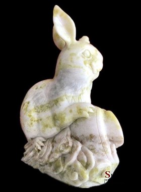 速发工财生肖兔招玉镇宅摆件家居客厅办公室酒柜电视柜岫艺品摆设