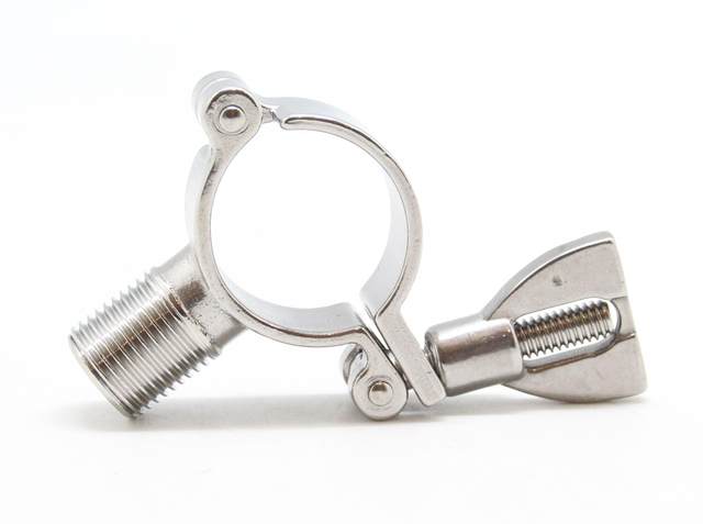 304 stainless steel pipe clamp bracket with outer wire thread G1/2 precision casting water pipe clamp hose hose clamp clamp buckle
