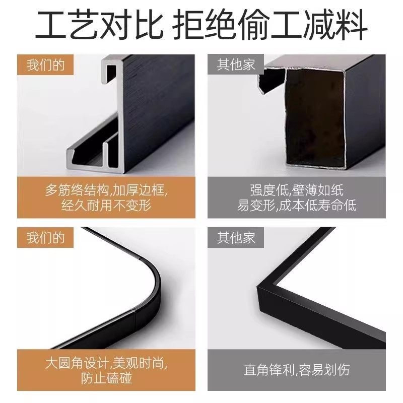 浴室镜子贴墙自粘卫生间厕所洗面台洗手盆免打孔挂墙式化妆半身镜,淘宝优惠券,粉丝福利购,淘宝优惠卷