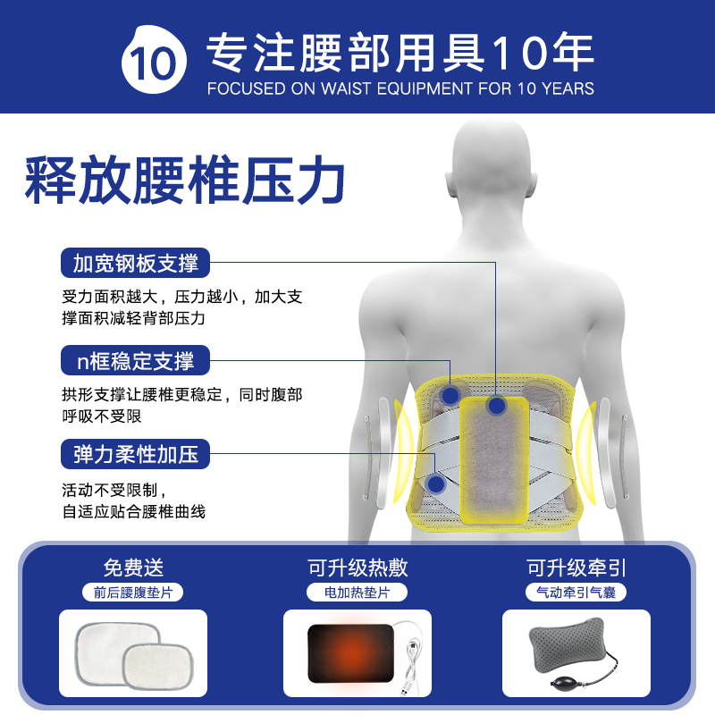 央驰护腰带腰间盘突出劳损医用腰部固定护士束腰男女腰痛腰围四季 - 图0