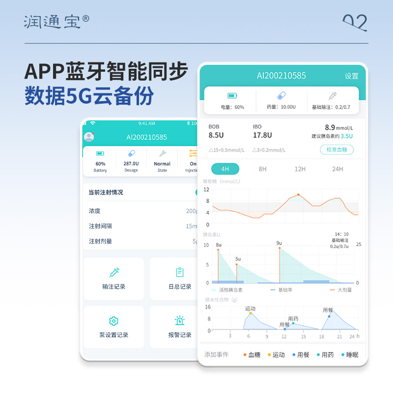 润通宝贴身胰岛素泵全自动智能便携式糖尿病控血糖闭环打胰岛家用-图3