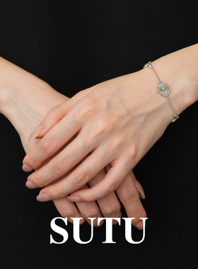 素图四叶草手链925银小众简约女