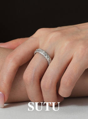 sutu女925银小众设计开口指环