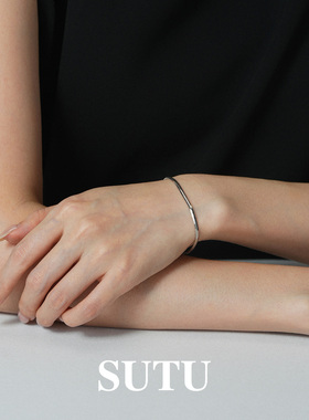 素图925银简约小众设计配饰手链