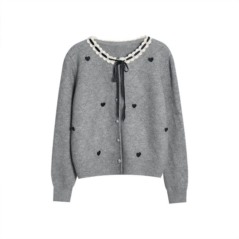 陈大钰高级感超好看灰色针织开衫女秋冬内搭可外穿独特绝美小毛衣,淘宝优惠券,粉丝福利购,淘宝优惠卷