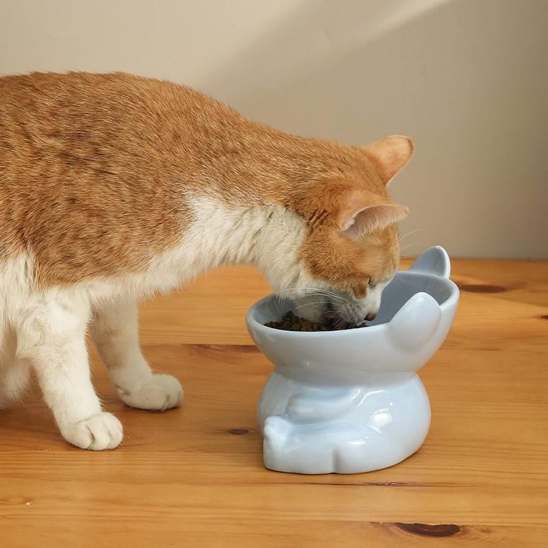 日系和风猫碗陶瓷双碗防打翻食盆狗碗猫咪喝水碗自动饮水宠物用品