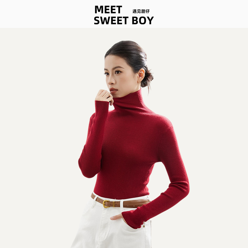 【所有女生直播间】MEET SWEETBOY 含羊毛针织打底衫内搭毛衣 - 图2