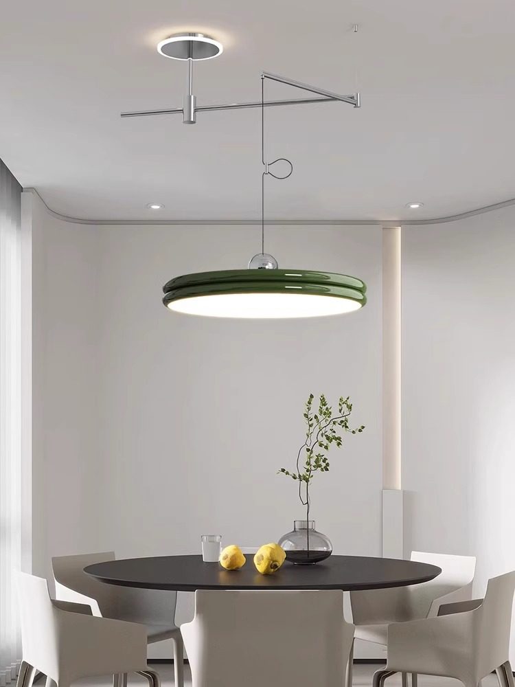 全光谱摇臂飞碟餐厅吊灯包豪斯风吧台现代简约可移位饭厅餐桌灯具,淘宝优惠券,粉丝福利购,淘宝优惠卷