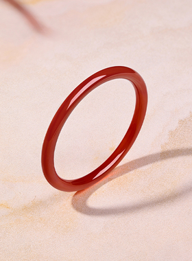 T周六福玉髓手镯玉红叮当镯女莹润简约节日礼物送妈妈