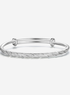 周六福银满天星手镯女S999足银银镯子送女友节日礼物