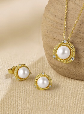 周六福淡水珍珠项链女S925银链坠优雅时尚送女友圣诞礼物