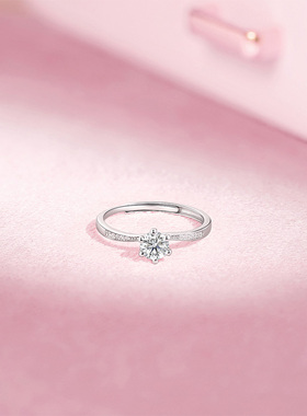 周六福戒指女指环手饰S925银高级感轻奢小众送女友圣诞礼物