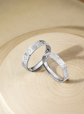 周六福岁岁来财戒指情侣款S925银独角兽指环手饰送女友礼物