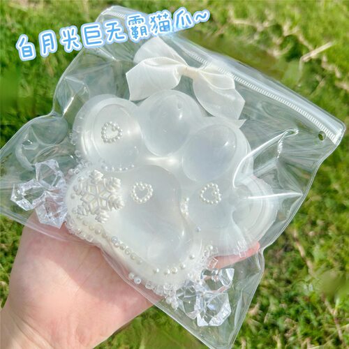 新款巨无霸白月光猫爪捏捏乐玩具tpr毛绒款慢回弹解压神器捏捏乐 - 图2