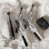 Black & White Round Head Soft Hair Small Head Toothbrush Pure Color Minimalist Couple Home Portable Travel Clothing Two