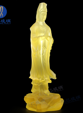 观己琉璃观音菩萨佛像摆件