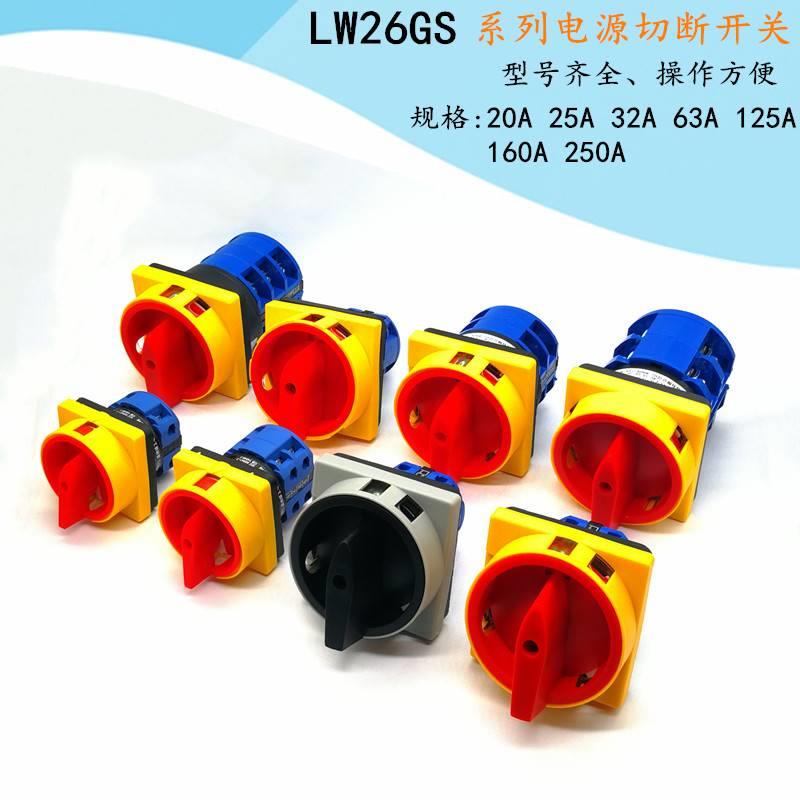 LW26GS-20 25A 32A电源通断开关 LW28GS护指挂锁63A 125A万能转换 - 图3