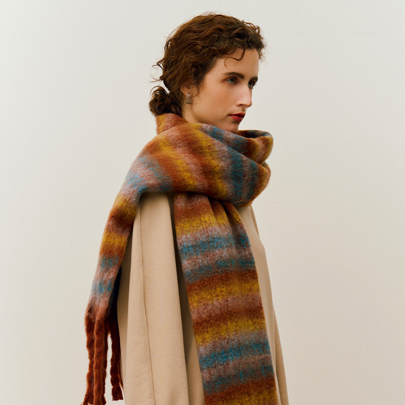 多巴胺彩虹糖粉色围巾女冬季彩虹格子韩系氛围感秋冬亲肤披肩两用,淘宝优惠券,粉丝福利购,淘宝优惠卷