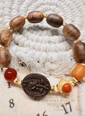 Dreamer原创设计天然沉香手串女小众设计感高级轻奢925银蜜蜡玛瑙