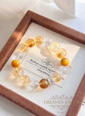 Dreamer原创天然白阿塞黄阿塞水晶手链女小众设计感高级送闺蜜