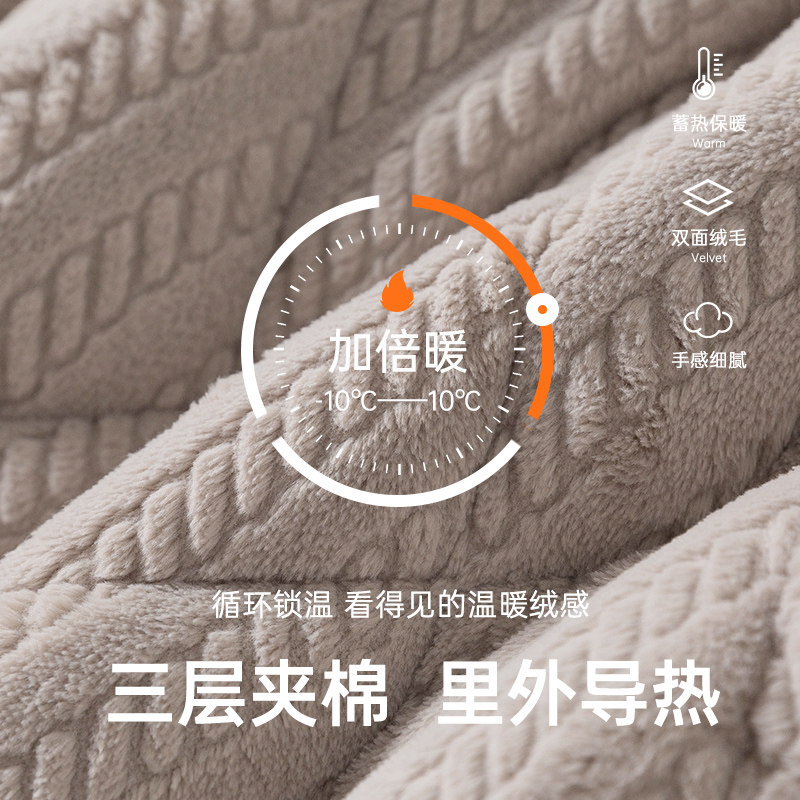 雪中飞睡衣男士冬季珊瑚绒加厚三层夹棉情侣可外穿家居服冬天棉袄,淘宝优惠券,粉丝福利购,淘宝优惠卷