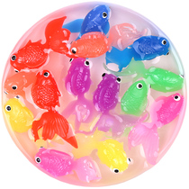 Soft Gum Emulation Small Goldfish Model Children Toddler Bathing Drama Water Fishing Toy Fake Fish Tank Made of View Floating Water Deco