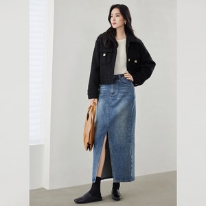 对白DUIBAI高级感短款毛呢外套女2023年秋冬新款气质翻领羊毛大衣