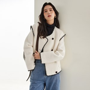 对白DUIBAI小香风短款羽绒服女士冬新款气质高级感小个子保暖外套