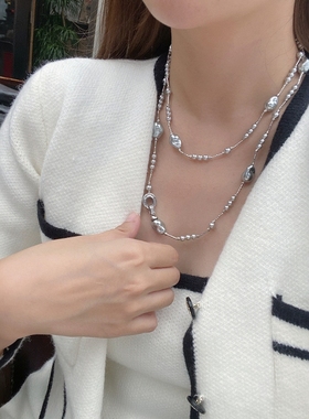 2025新款小众设计感轻奢时髦高级感气质珍珠项链女满天星巴洛克