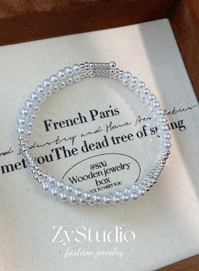 2025新款珍珠项链女轻奢高级感多层设计复古法式小米珠baby珠颈链