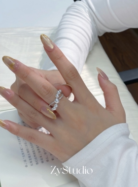 2025爆款珍珠戒指人造澳白小众设计轻奢高级感新款指环女s925纯银