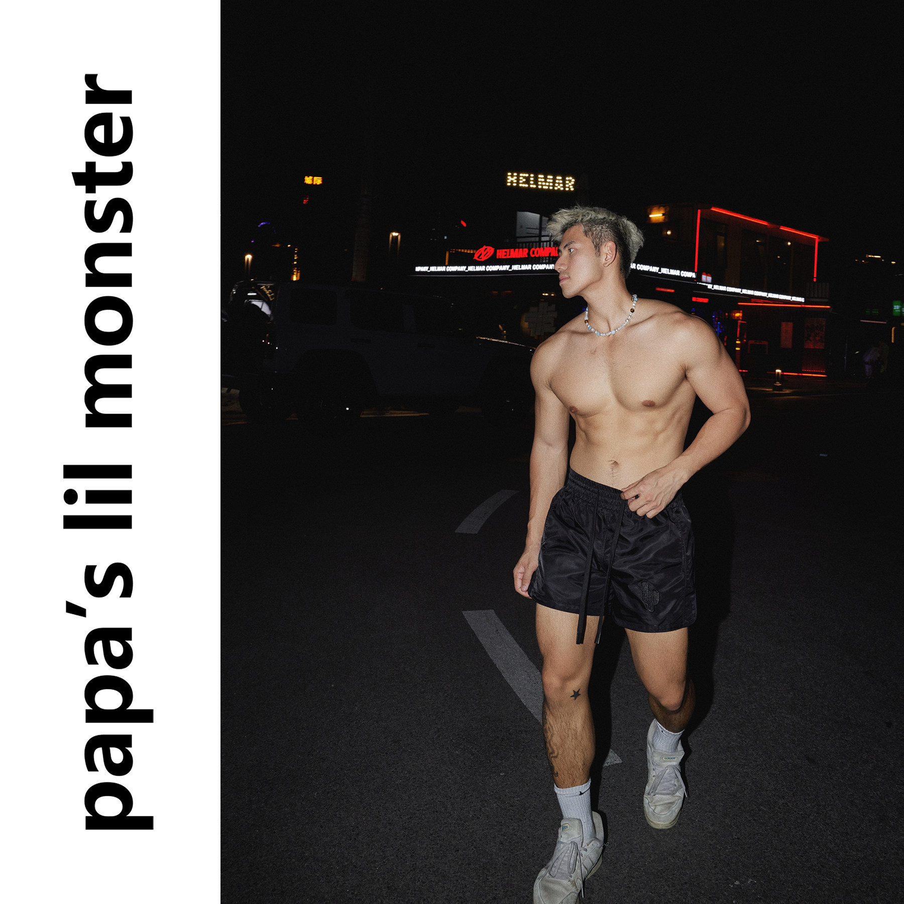 PAPASLILMONSTER【原创】缎面光泽感 美式休闲运动宽松直筒短裤男,淘宝优惠券,粉丝福利购,淘宝优惠卷