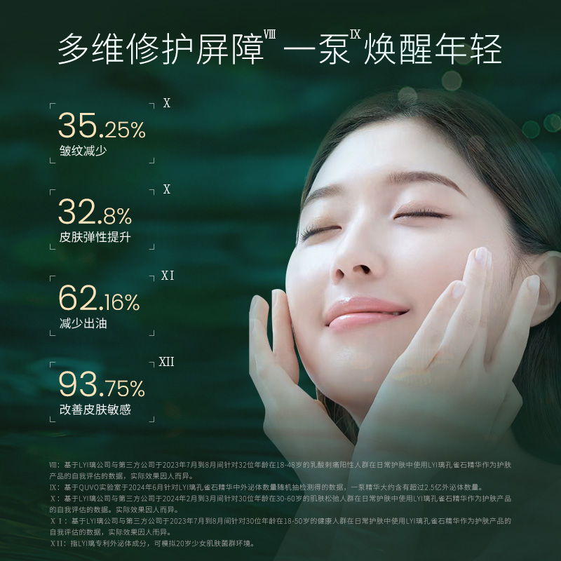 LYI/璃孔雀石少女肌肤精华液30ml*2抗老外泌体精华紧致护肤品