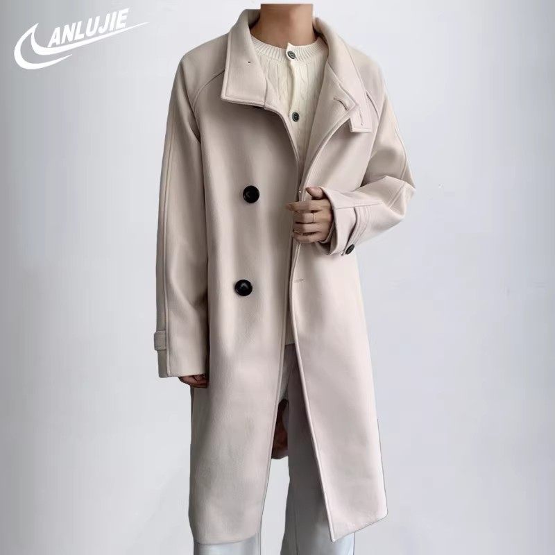 ANLUJIE 情侣风衣毛呢大衣男中长款冬季保暖厚外套呢大衣毛呢外套,淘宝优惠券,粉丝福利购,淘宝优惠卷