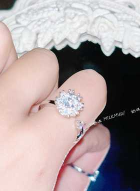 个性旋转开口转转戒指网红时尚女