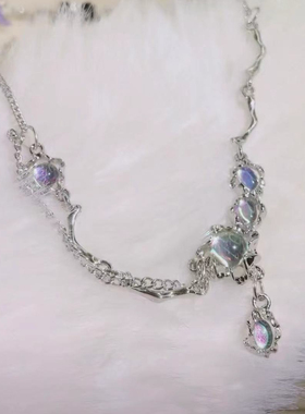 奶泥MILKMUD/它闪闪发光耶～月光石流苏项链女小众设计质感辣妹风