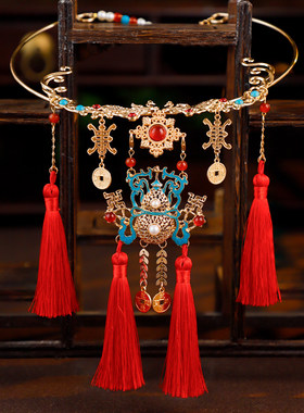 古风汉服新年喜庆红流苏璎珞项圈