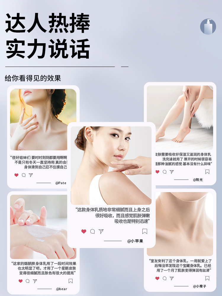 中山烟酰胺大学身体乳维生素e女秋冬滋润保湿美白官方旗舰店正品