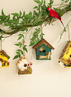 速发壁挂壁饰藤编房屋吊饰走廊创意挂件客厅布置田园装饰挂饰饰品