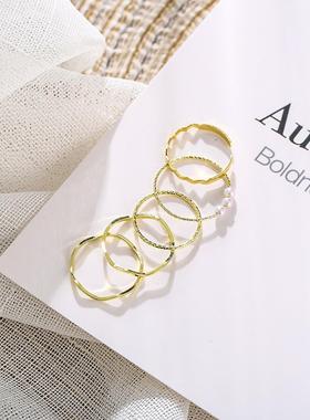 rings women suit 5-piece set女戒指组套 食指关节戒尾戒五件套